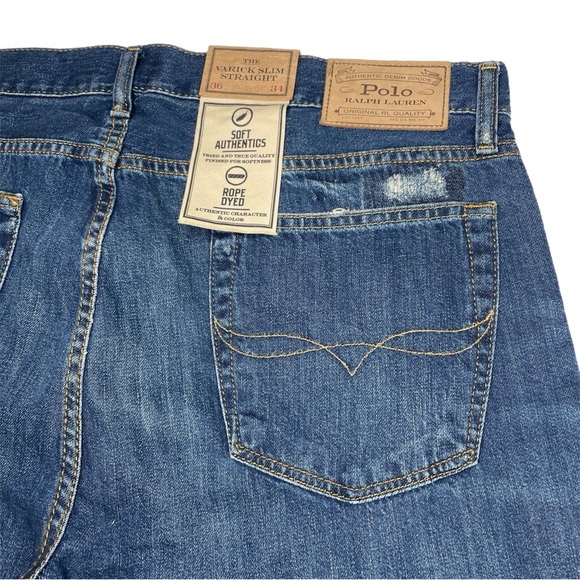 Polo Ralph Lauren Varick Slim Straight Distressed Jeans - Picture 8 of 14